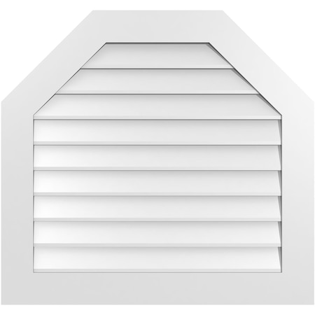 Ekena Millwork Octagonal Top Surface Mount PVC Gable Vent w/ 3-1/2"W x 1"P Standard Frame, 34"W x 32"H GVPOT34X3201SN